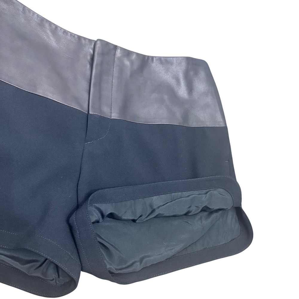 Rag‎ & Bone Kelly Lamb Leather Shorts Womens 6 Black New Mixed Media High Rise - Picture 6 of 13